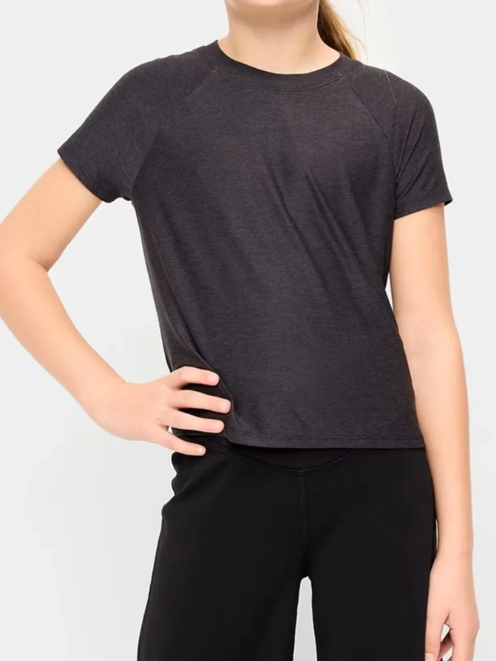 NWT Girls Old Navy CloudMotion Active T-Shirt (Black/Gray) M